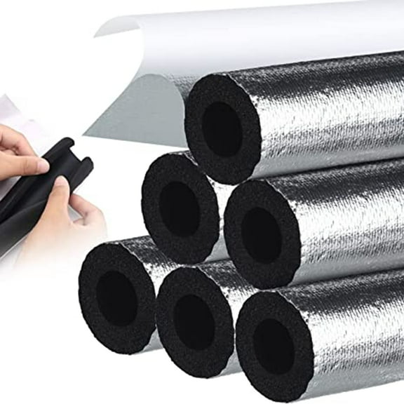 Bobasndm Pipe Insulation Foam Tube Self Adhesive Insulation Foam Wrap for 0.6 Inch Copper Pipe Pre Slit Clamp Highly Insulated Foam for Outdoor Winter Irrigation,Sprinkler,Spigot Isolation