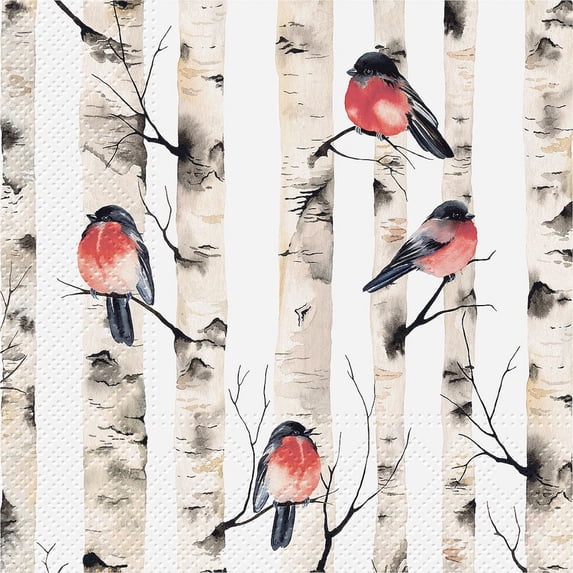 Set of 12 Large Birch Tree Napkins 20 Pack