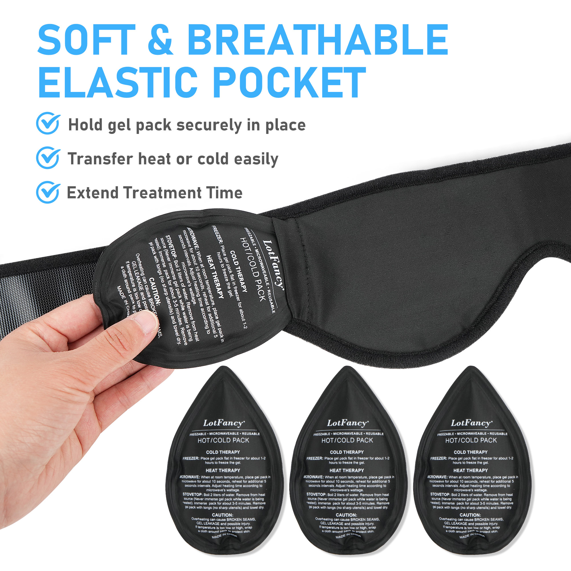 LotFancy Wisdom Teeth Ice Pack Head Wrap with 4 Gel Packs photo 7