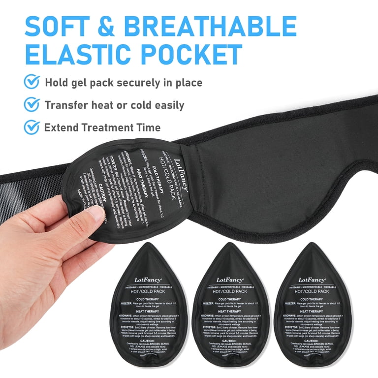 LotFancy Wisdom Teeth Ice Pack Head Wrap, with 4 Reusable Hot Cold
