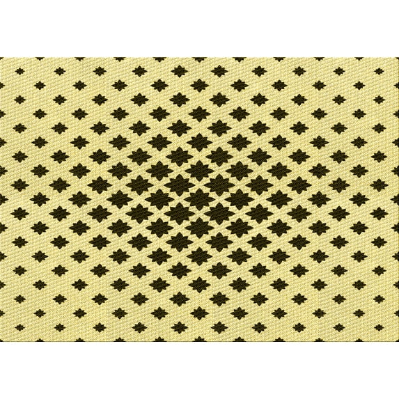 Ahgly Company Machine Washable Indoor Rectangle Transitional Mustard Yellow Area Rugs, 4' x 6'