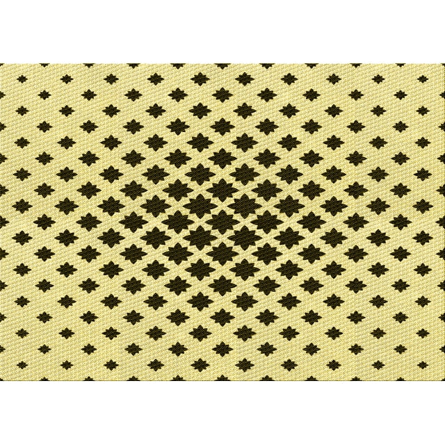 Ahgly Company Machine Washable Indoor Rectangle Transitional Mustard Yellow Area Rugs, 7' x 10'