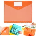 thumbnail image 2 of 11-Hole Colorful Velcro Expanding File Pockets with Label Slot & Snap Button, Waterproof Plastic Document Envelopes, Durable Letter Size File Pouches for Office Paper Storage,Orange, 2 of 9
