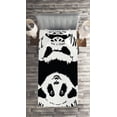 thumbnail image 2 of Ambesonne Black and White Quilted Coverlet 2 Pcs, Animal Mascot, Twin Size, Black White, 2 of 2