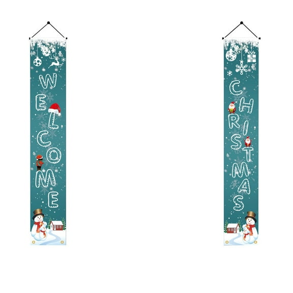 VerPetridure Christmas Curtain Decoration Door Hanging Painting Hanging Flag Decoration