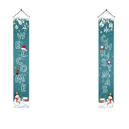 Outfmvch christmas decorations home decor Christmas Curtain Decoration Door Hanging Painting Hanging Flag Decoration
