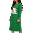 thumbnail image 4 of Taqqpue Womens Halloween Cotton Nightgown Long Sleeves Round Neck Sleepshirt Print Nightshirt Casual Plus Size Knee Length Sleep Dress Pullover Halloween Pumpkin Printed Sleep Shirt for Women, 4 of 6