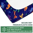 thumbnail image 3 of Todays Kids 1-Pack Dinosaurs Fitted Crib Sheet - Soft Crib Mattress Sheet, Easy Care Machine Wash Fabric - Fade Resistant Toddler Mattress Sheets w/ 360 Elastic Bands - Fits 28x52 Toddler Mattresses, 3 of 7