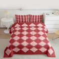 thumbnail image 2 of Castle Fairy Minimalist Buffalo 3 Pieces Queen Comforter Set for Female Men Adults,Geometric Plaid Grid Ultra Soft Bedding Sets,Mid Century Bedding Comforter Set Breathable,Super Cozy Room Decor, 2 of 8