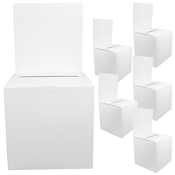 RENACLIPY Set of 6 White Paper Storage Boxes with Smooth , Ideal for Office, Home Organization and Storage Solutions