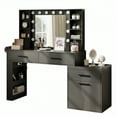 thumbnail image 5 of EOP Large Makeup Vanity Desk with Mirror & Lights, Vanity Table with 3 Drawers, 8 Shelves and 1 Large Cabinet, 3 Color Modes & Adjustable Brightness Dressing Table, Black, 5 of 11