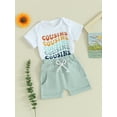 thumbnail image 4 of WIFORNT Baby Shorts Set, Short Sleeve Crew Neck Letters Print Romper with Shorts 2-piece Outfit, 4 of 7