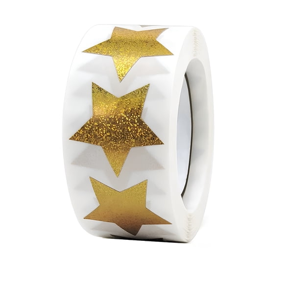 CCOCC 2026 New 500Pcs Gold Star Stickers for Kids at School Classroom 1 Inch Self-Adhesive Gold Star Stickers Glitter Sparkly Star Sticker for Teachers Children Parents Wall Crafts