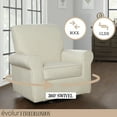 thumbnail image 6 of Evolur London Upholstered 360 Swivel l Glider I Rocker I Nursery Glider I Durable Soft Fabric in Beige, 6 of 19