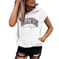 thumbnail image 1 of WEIYLL Womens Tops Plus Size Letter Print Hooded Sweat Short Sleeve Loose White Blouse Sizes M, 1 of 4