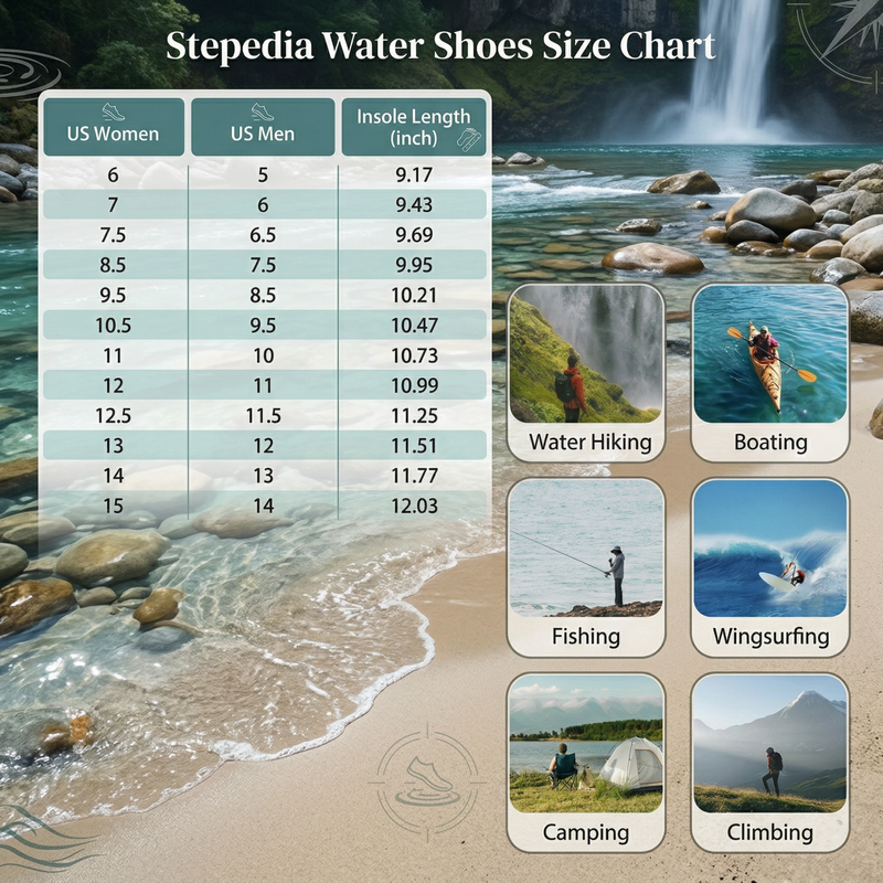 Stepedia Men's Women's Water Shoes Wide Quick-Dry Black photo 7
