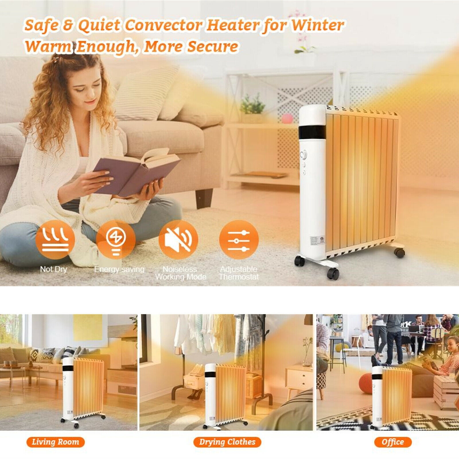 LELINTA Space Heater, 750W/1500W Oil Filled Radiator Electric Heater with  Digital Thermostat, w/ Wheels, 24 Hrs Timer u0026 Remote, Portable Heater for  Full Room Indoor - Walmart.com
