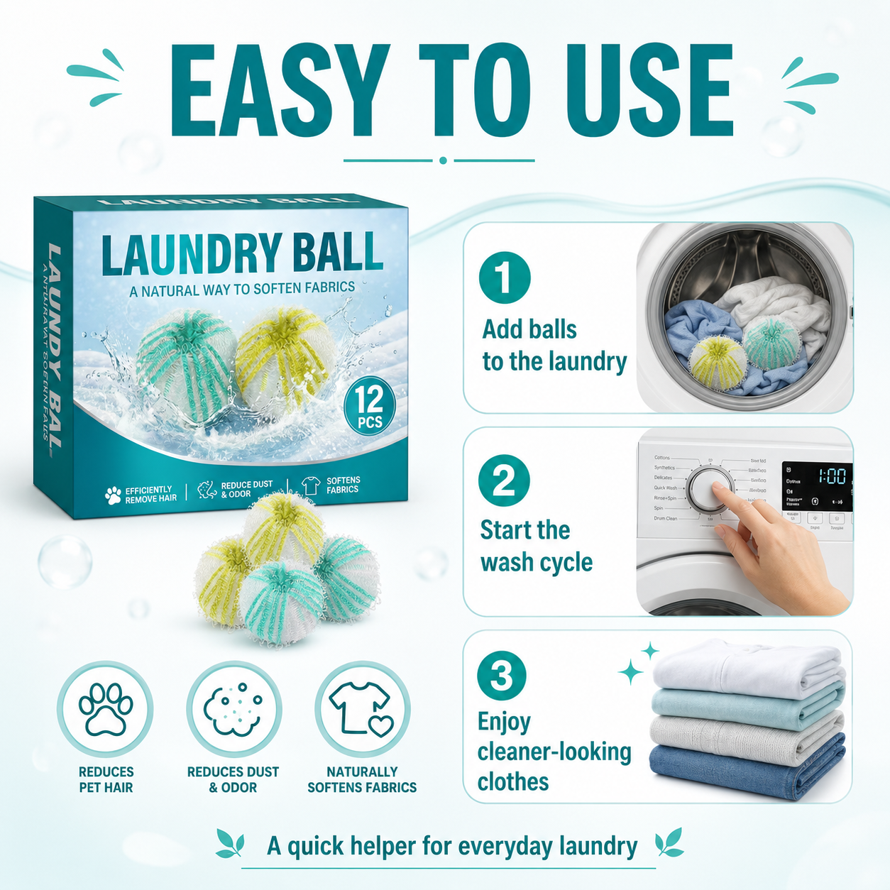 Hackerdom Pet Hair Remover Laundry Balls 12-Pack photo 2