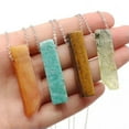 thumbnail image 3 of K-KED 10pc Mix Stone Irregular Flat Pendants Necklace Energy Reiki Healing Amulet-Rose Quartz, 3 of 9
