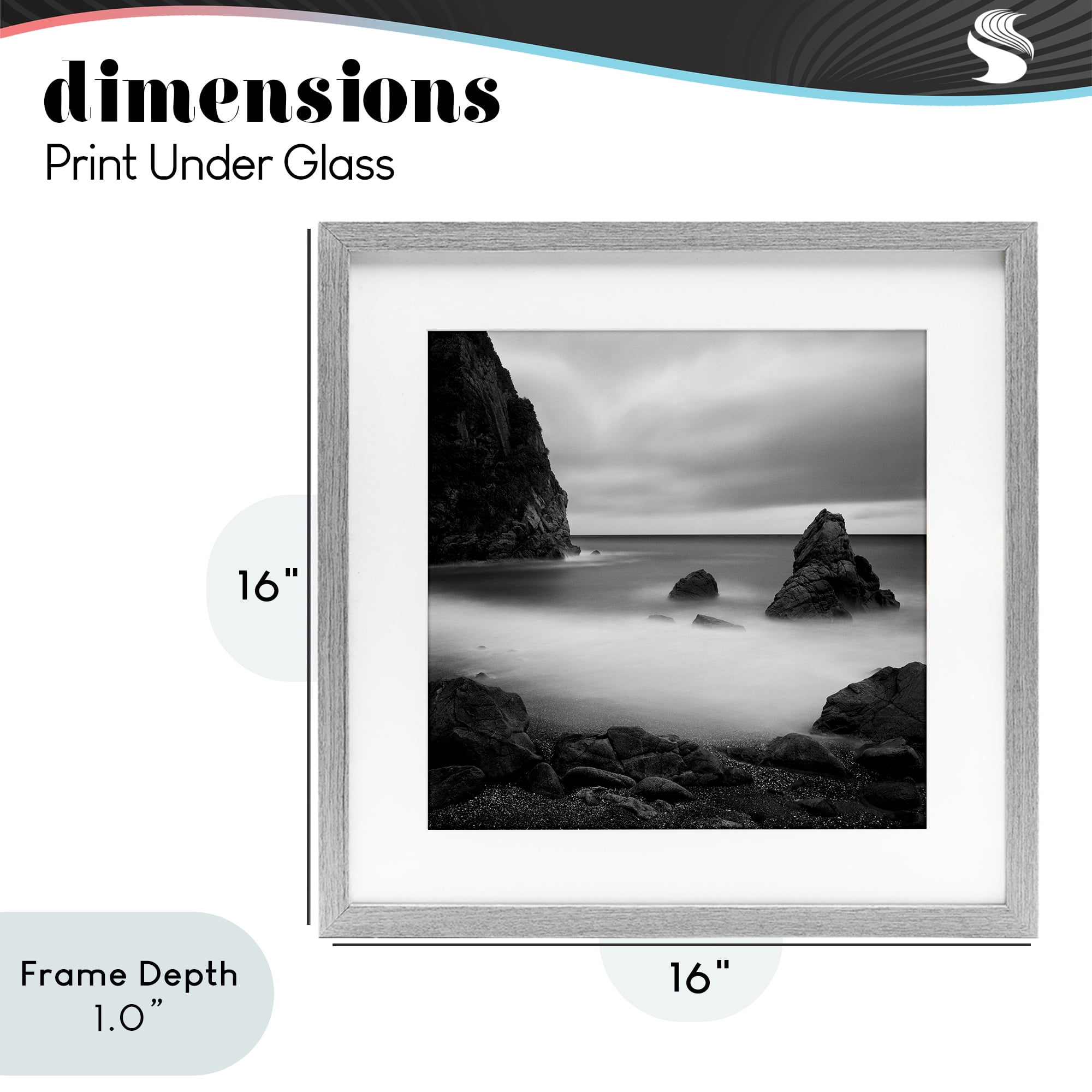 Stupell Industries Clear To The Horizon Gray Framed Print Under Glass, design by Chip Forelli