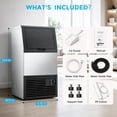 thumbnail image 4 of Snowyermine Residential/Commercial Ice Maker, 150 lbs/24H, 33 lb Storage Bin, Dual Water Inlet, Built-In or Freestanding Under Counter Ice Machine, Self-Cleaning for Restaurant, Bar, Cafe & Home, 4 of 13