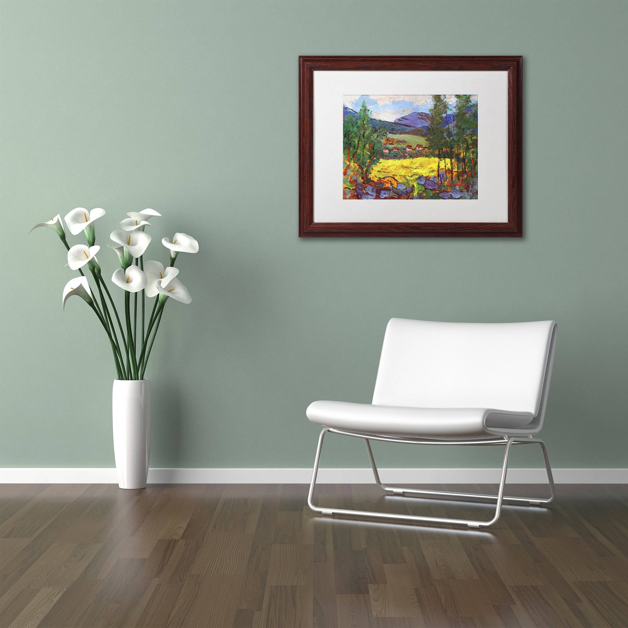 Trademark Fine Art "Gilded Glade" Canvas Art by Manor Shadian White Matte, Wood Frame