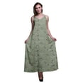 thumbnail image 1 of Bimba Rayon Bird Printed Spaghetti Strap Sleeveless Womens Cami Maxi Slip Swing Dress-XXX-Large, 1 of 5