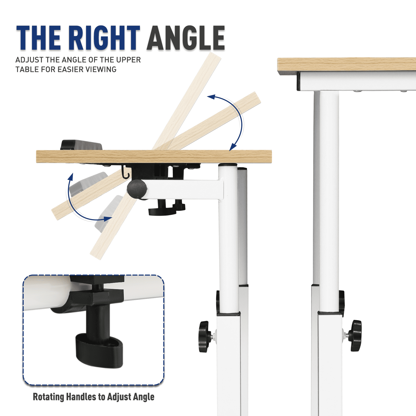 BEZT Workstation, Adjustable Height Standing Desk,Rolling Computer Desk with Monitor Shelf for Bedroom,Natural