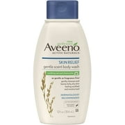 AVEENO Active Naturals Skin Relief Gentle Scent Body Wash, Soothing Oat and Chamomile 12 oz (Pack of 6)