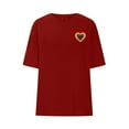thumbnail image 3 of Wzzjkit T-Shirt Femme Col Rond Imprimé en Forme de Cœur Manches Courtes Décontracté Ample, 3 of 5