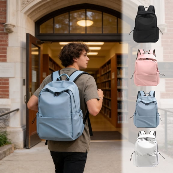 Dmlowu Lightweight Nylon Travel Backpack, 14 Inch Waterproof Laptop Backpack for Work College, Multi Pocket Backpack, Personal Item Travel Bag for Airplane
