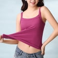 thumbnail image 4 of Tank Tops For Women Solid Color With Chest Pad Bra One Tank Top Sling Camisole Tops For Women, 4 of 6