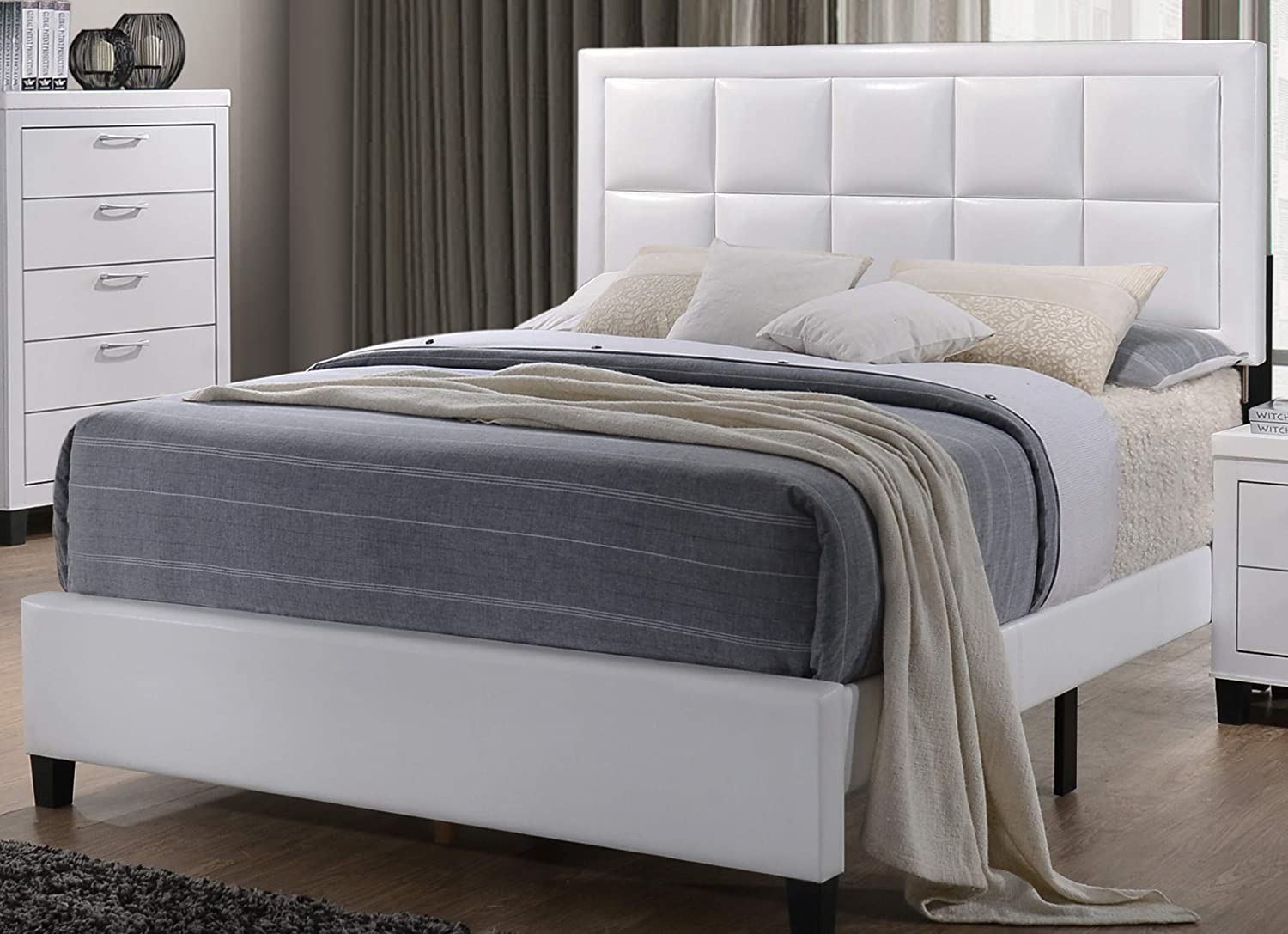 GTU Furniture Contemporary Styling White 4Pc Queen Bedroom Set - image 5 of 5