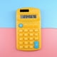 thumbnail image 1 of Calculadoras Quinlirra de escritorio, calculadora mecánica, calculadora básica de 8 dígitos con pantalla grande, útiles escolares para adultos y estudiantes (amarillas), 1 of 3