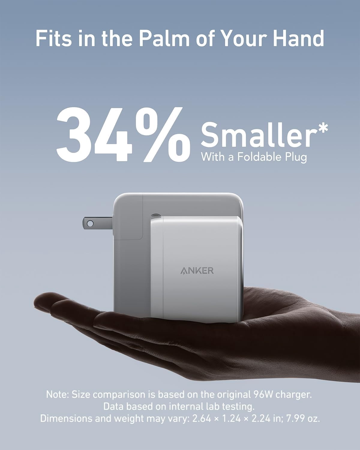 Anker Nano 100W USB-C Charger, 3-Port Fast Compact GaN Charger, Compatible for MacBook Pro/Air, ThinkPad, Dell, iPad Pro, iPhone 15 Series, Galaxy S23, and More (USB-C to USB-C Cable Included)