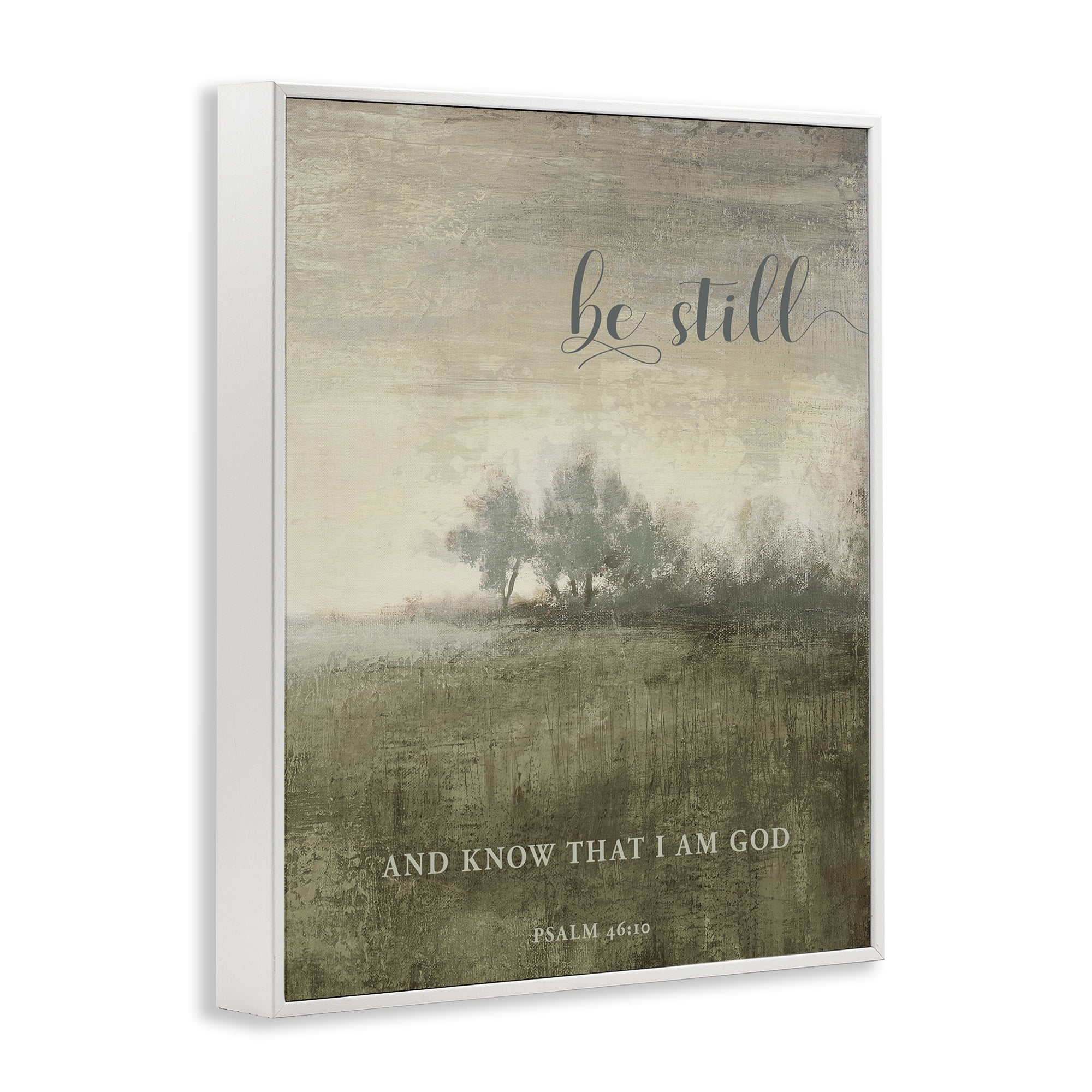 Stupell Industries Be Still Psalm 46:10 White Framed Giclee Art, design by Michael Marcon