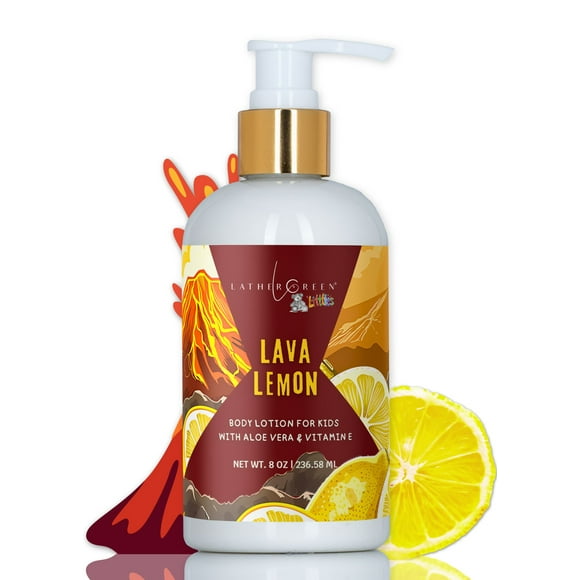 Lava Lemon Kids Natural Body Lotion – Gentle Hydration for Sensitive Skin - 8 fl oz by LatherGreen