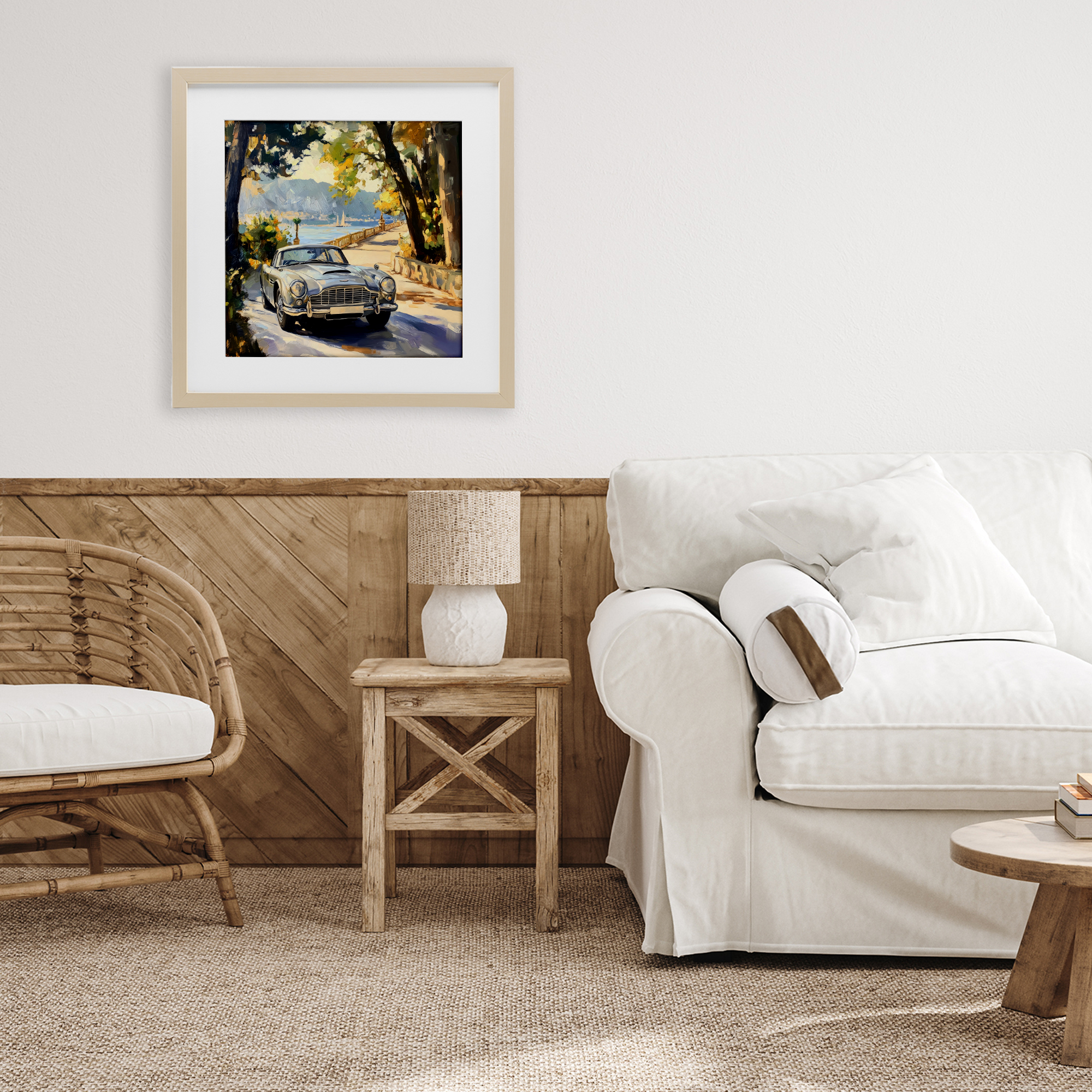 Stupell Industries Classic View of Seaside Drive Birch Framed Print Under Glass, design by Creative Studio