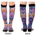 thumbnail image 4 of FORMRS Womens Knee High Socks Casual Long Thick Travel Daily Wear, 1 Pair, Light Purple Flowers, 4 of 6