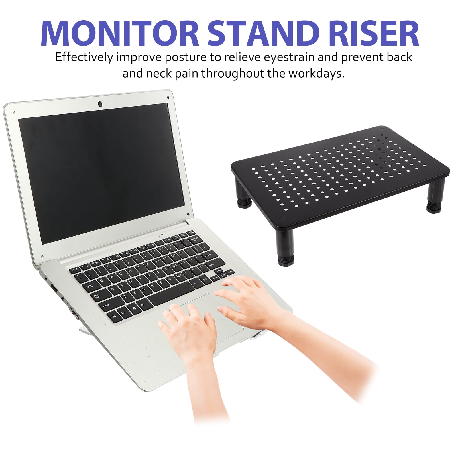KAKOWELY Stand Up Desk Riser Black Plastic Material for Computer Monitors 1Pack