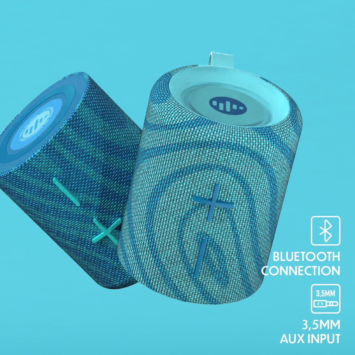 Stromberg - Twin 2-in-1 Mini Portable Bluetooth Speaker, 10W Power (5W per Speaker), 10-Hour Playtime, Sky Blue and Blue