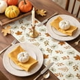 thumbnail image 4 of Pumpkins Maple Leaves Fall Table Runner,Thanksgiving Holiday Kitchen Dining Table Decoration for Fall Home Decor 13x108 Inch - Orange, 4 of 6