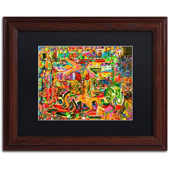 Trademark Fine Art "Electric Carnival" Canvas Art by Josh Byer, Black Matte, Wood Frame