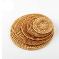 thumbnail image 2 of HEMOTON Rattan Coaster Non slip Heat Resistant Cup Holder Cup Mat for Home Kitchen Decor (10 cm), 2 of 5