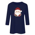 thumbnail image 4 of HOMBOM Womens 3/4 Sleeve Shirts Plus Size Outfits Blue Christmas Christmas Tree Funny Blouse for Women Xmas, 4 of 4