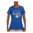 thumbnail image 2 of Wild Bobby, Be Your Own Kind of Beautiful Inspirational, Pop Culture, Women Graphic Tee, Royal, Medium, 2 of 3