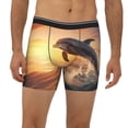 thumbnail image 2 of Salouo Sunset Dancing Dolphin A Pattern Men's Boxer Briefs, Soft & Breathable Underwear Elastic Waistband Briefs for Men,1-Pack, 2 of 7