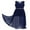 Navy_Blue, variant on YONGHS Big Girls V Neck Maxi Romper Dress Pageant Birthday Party Formal Gown Navy_Blue 6