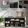 thumbnail image 4 of Queip Shoe Storage Bench, Cubby Shoe Rack Entryway Bench, 3-Tier Shoe Rack Bench 10 Cubbies Adjustable Entrance Organizer Shelf for Hallway -Black, 4 of 7