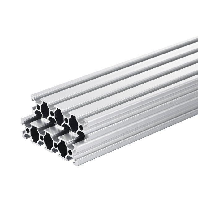 Unique Bargains 2080 T Slot Aluminum Extrusion 500mm(19.7 Inch) Silver for 3D Printer Laser Engraving Machine 2 Pcs